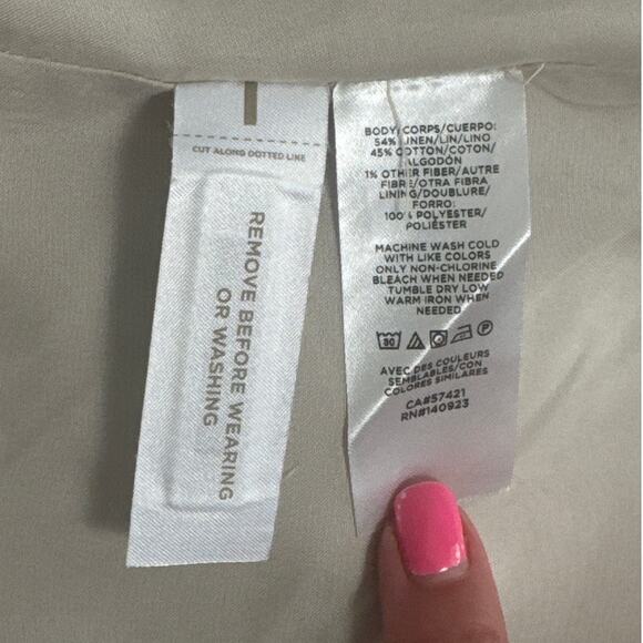 LOFT Classic Striped Blazer Metallic Thread Tan Beige Size 12 - Picture 4 of 10